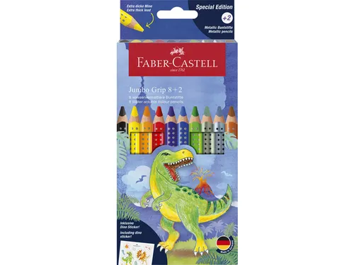 Kleurpotlood Faber-Castell Jumbo Grip Dino 8 colourgrip + 2 metallic g