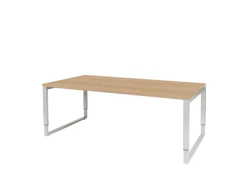 Domino Plus Vergadertafel Hoogte Instelbaar 200x100 Lindberg Eiken Wit