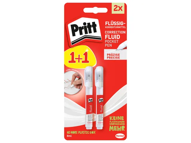 Correctiepen Pritt Fluid 8ml 2 stuks op blister
