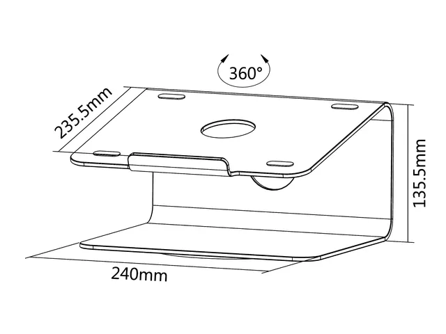 Laptopstandaard NSLS050 Draaibaar Zilver