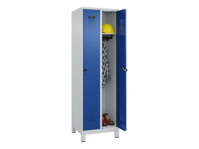locker,HxBxD 1950x600x500mm,2vak,vak B 300mm,draaigrendel,voeten