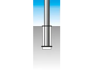 Afzetpaal Ronde Buis Ø 76mm Uitneembaar Spitse Kop Verzinkt/Rood - 2