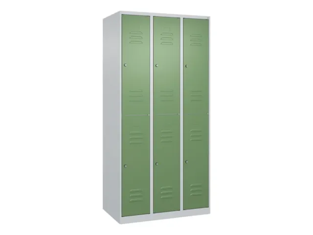 dubbeldekse locker,HxBxD 1850x900x500mm,3x2vak.,vak B 300mm,cil.-slot