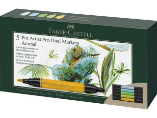 Tekenstift Faber-Castell Pitt Artist duo marker Animals etui 5stuks kl - 2