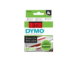 Labeltape Dymo 45807 D1 720870 19mmx7m zwart op rood