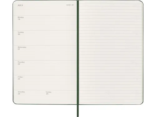 Agenda 2027 Moleskine 12M Weekly 7dag/1pagina large hc myrtle green