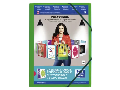 Elastomap Oxford A4 Polyvision Incl Insteektas Groen Polypropyleen