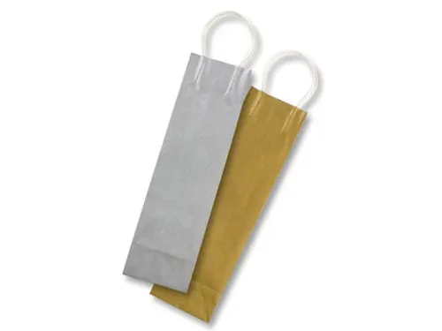 Folia Geschenkzak voor Flessen Goud en Zilver 10x10x36cm