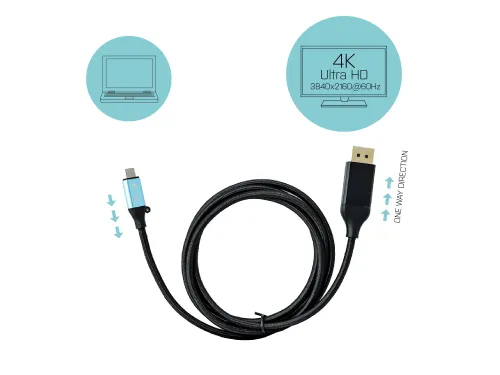 USB-C DisplayPort Cable Adapter 4K / 60 Hz 200cm
