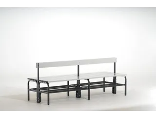 dubbele zitbank,HxLxD 770x2000x725mm,alu. lijsten,frame staal RAL7016 - 1