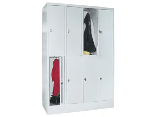 lockerkast,RAL 7035,HxBxD 1850x1200x500mm,4x2vakken,vak B 300mm - 1