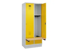 locker met bank,HxBxD 1950x800x815mm,2vak,vak B 400mm,cilinderslot