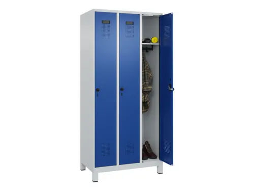 locker,HxBxD 1950x900x500mm,3vak,vak B 300mm,draaigrendel,voeten