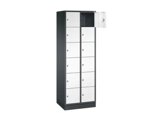 lockerkast,HxBxD 1950x620x500mm,2x6vakken,cil.-slot,sokkel - 1
