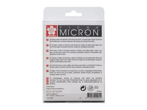 Fineliner Sakura Pigma Micron set à 10 schrijfbreedtes zwart