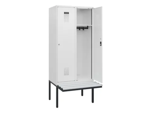 locker met bank,HxBxD 1950x800x815mm,2vak,vak B 400mm,cilinderslot