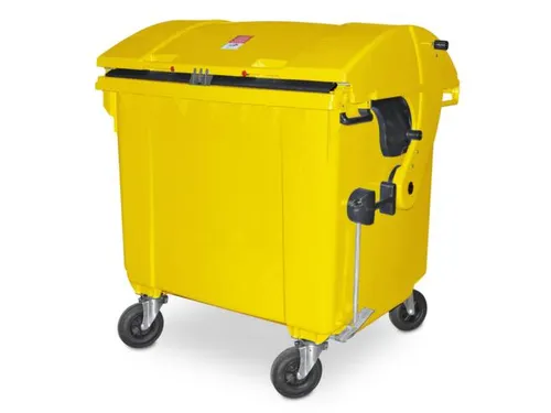 Vuilcontainers,1100l,romp HDPE geel,HxBxD 1460x1370x1210mm
