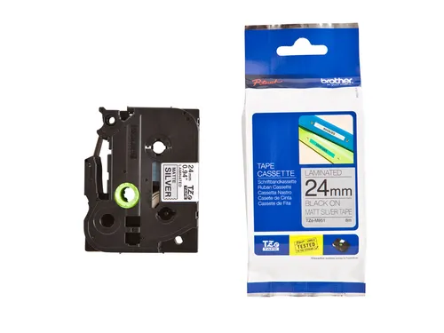 Labeltape Brother P-touch TZe-M951 metallic 24mm zwart op zilver