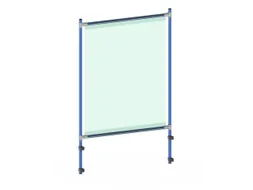 anti-speekselscherm,pvc-folie,glashelder,frame staal RAL5007