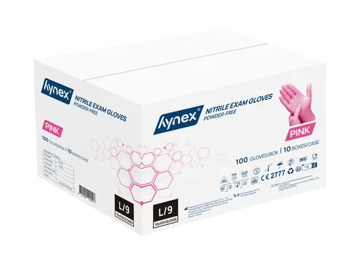 Handschoen Hynex nitril L roze 3.5gr 100 stuks