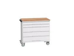 gereedschapswagen 980x1050x600mm multiplexblad 5 laden RAL7035+RAL7035
