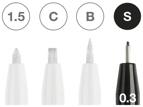 Tekenstift set Pitt Artist Pen zwart en wit