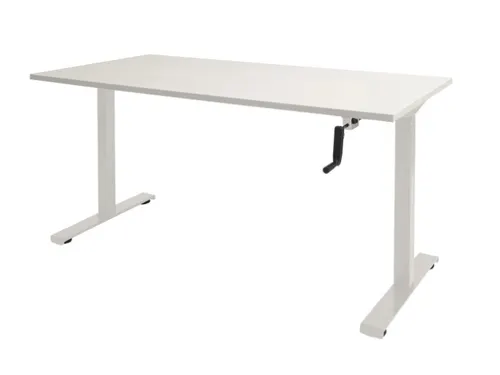 Dextro Slinger Bureau Zit-sta T-poot 180x80 Krijtwit 25mm Wit
