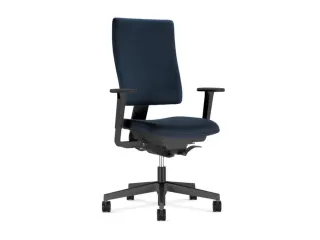 Bureaustoel Donkerblauw Frame Zwart Synchroonmechanisme Met Armleuning - 1