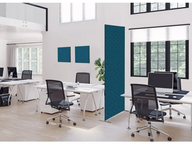 Wanddecoratie Textiel Set 40x40cm Hexagon Blauw