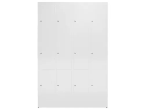 Lockerkast 1800x1185x500mm 4x3 vakken cilinderslot, sokkel, RAL9003