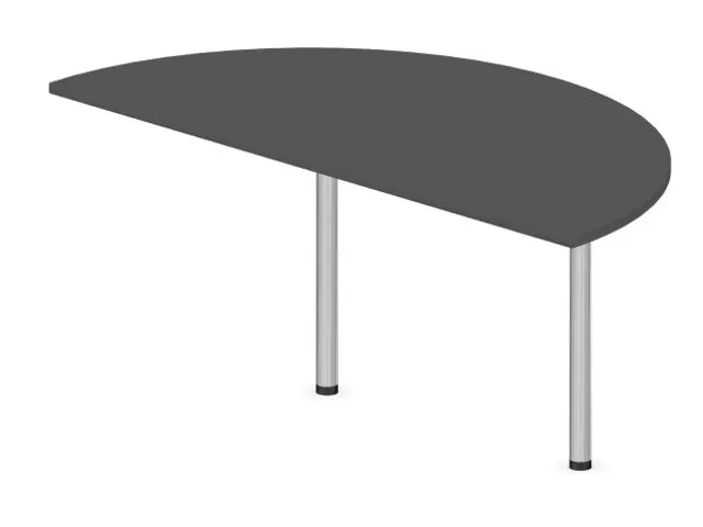 aanbouwtafel,i.h.v.,HxBxD 720-840x1600x800mm,halfrond,MS-donkergrijs