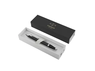 Balpen Parker IM Matt Black CT Finish Medium Blauwe inkt - 1