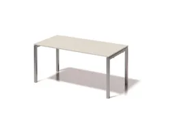 bureau HxBxD 740x1600x800mm blad grijswit 4-voeten zilverkleurig
