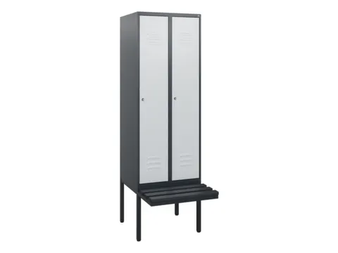 locker met bank,HxBxD 1950x600x815mm,2vak,vak B 300mm,cil.-slot