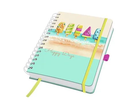 Notitieboek Jolie A5 spiraal Summer Breeze HC punt-gelijnd 240pag 120g