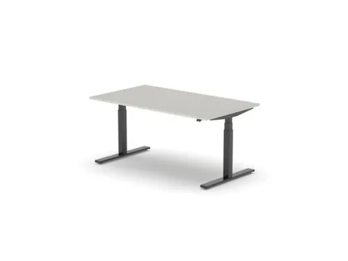 Elektrisch ihv bureau,HxBxD 650-1310x1600x900mm,blad lichtgrijs