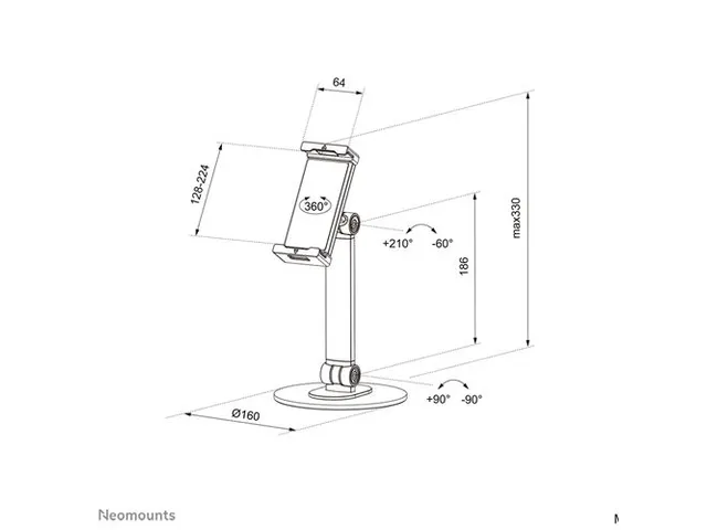 Tabletstand DS15540WH1 Kantelbaar 4.7-12.9 Inch Wit