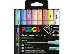 Uni POSCA paintmarker PC-1MC 8 stuks pastelkleuren