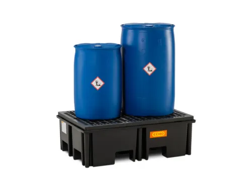 PE-opvangbak,v. 2x200l vat,opvangvol. 220l,HxBxD 390x1230x830mm