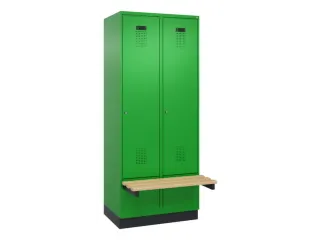 locker met bank,HxBxD 1950x800x815mm,2vak,vak B 400mm,cilinderslot - 2