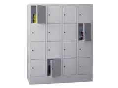 Lockersysteem 1518x1230x500mm 4x4 Vakken 300mm Cilinderslot Sokkel