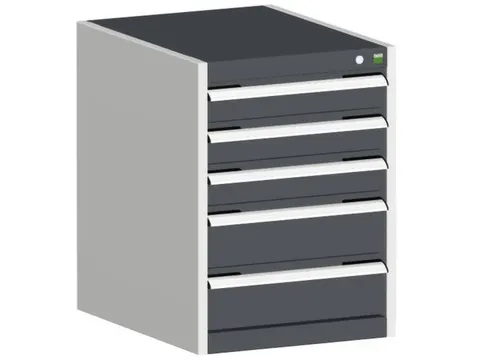 ladekast HxBxD 700x525x525mm 5laden romp RAL7035 front RAL7016