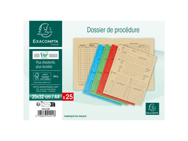 25 Proceduremappen in glanskarton 265g/m2 - 25x32cm - Ivoor-Gea