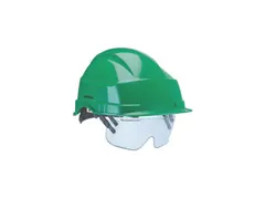 Auboueix Iris 2 veiligheidshelm met geïntegreerde bril, groen geventi
