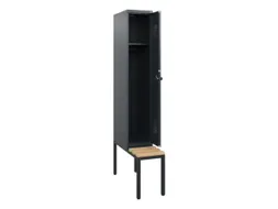 locker met bank,HxBxD 1950x300x815mm,1vak,vak B 300mm,draaigrendel