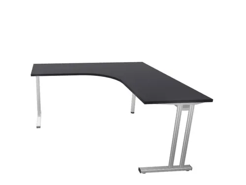 bureau in vrije vorm,HxBxD 740x1600x1600mm,vrije vorm,CC-zwart