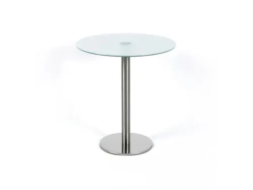 glazen bijzettafel,HxØ 550x495mm,rond,schotelvoet poedercoat.