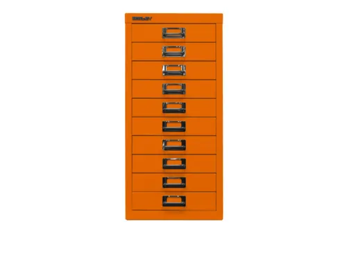 kantoor-ladekast HxBxD 590x279x380mm 10 laden romp oranje staal