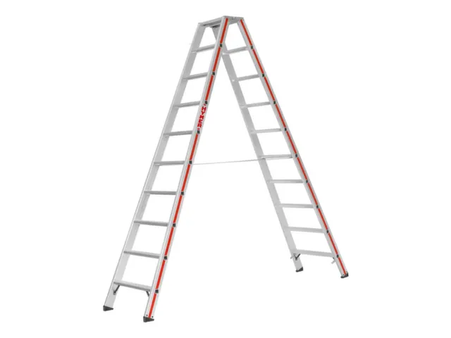 trapladder,beide zijden,2x10treden,Stand H 1,85m,balk L 2,54m