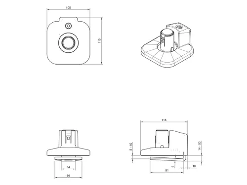 Viewprime top access bureauklem voor Monitorarm 65.110 Wit